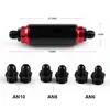 RASTP - Black & Red 40 Micron Swirl Pump AN6 / AN8 / AN10 Fuel Filter Inline High Flow Fuel Turbo RS-FRG014 ► Photo 2/6
