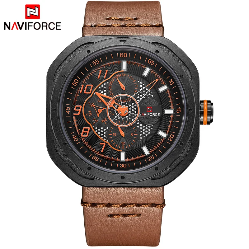 Топ люксовый бренд NAVIFORCE мужские модные спортивные аналоговые Мужские часы из