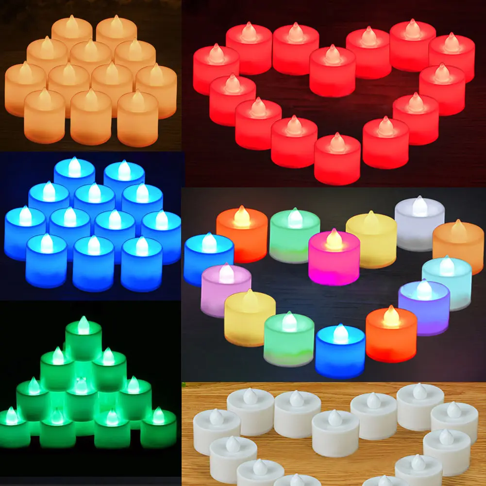 Светодиодный светильник-свеча на день рождения, лампа на батарейках, имитирующая цвет пламени, мигающие свечи для украшения дома, свадьбы, вечеринки