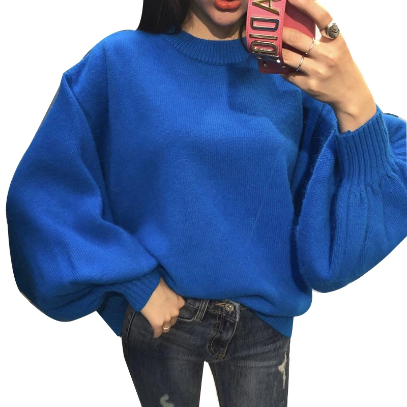 New Women Autumn and Winter Korean Style Sweaters Loose Thickening Fashion Lantern Sleeves Wild Tops | Женская одежда