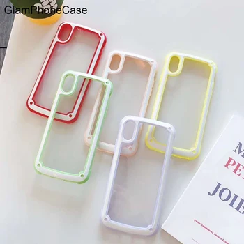 

GlamPhoneCase Colorful Border Transparent Phone Case for iPhone XS Max XR XS X 8plus 8 7plus 7 6S/6 Plus Hard Back Cover