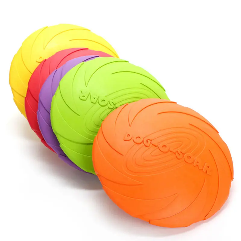 

Interactive Flying Toy For Dog Rubber Training Funny Medium Large Dog Toy Flying Discs Interactive Playing S M L Red Yellow