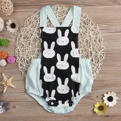 0-18 м летние для новорожденных девочек малышей Повседневное Банни Cross Back Romper