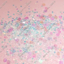 50 грамм x Белый Цвет Блеск смешанный шестигранник в форме порошка для DIY украшения для ногтей и блестки для ногтей