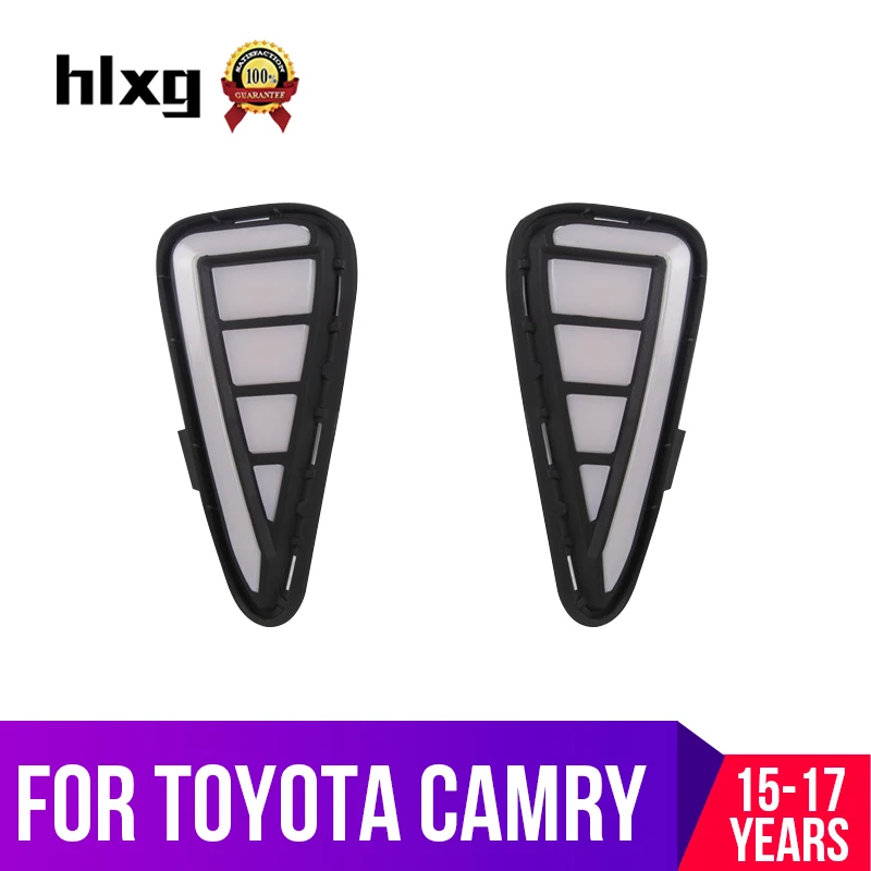 Hlxg DRL светодиодный для Toyota Camry 2015 2016 2017 автомобильный дневной ходовой свет