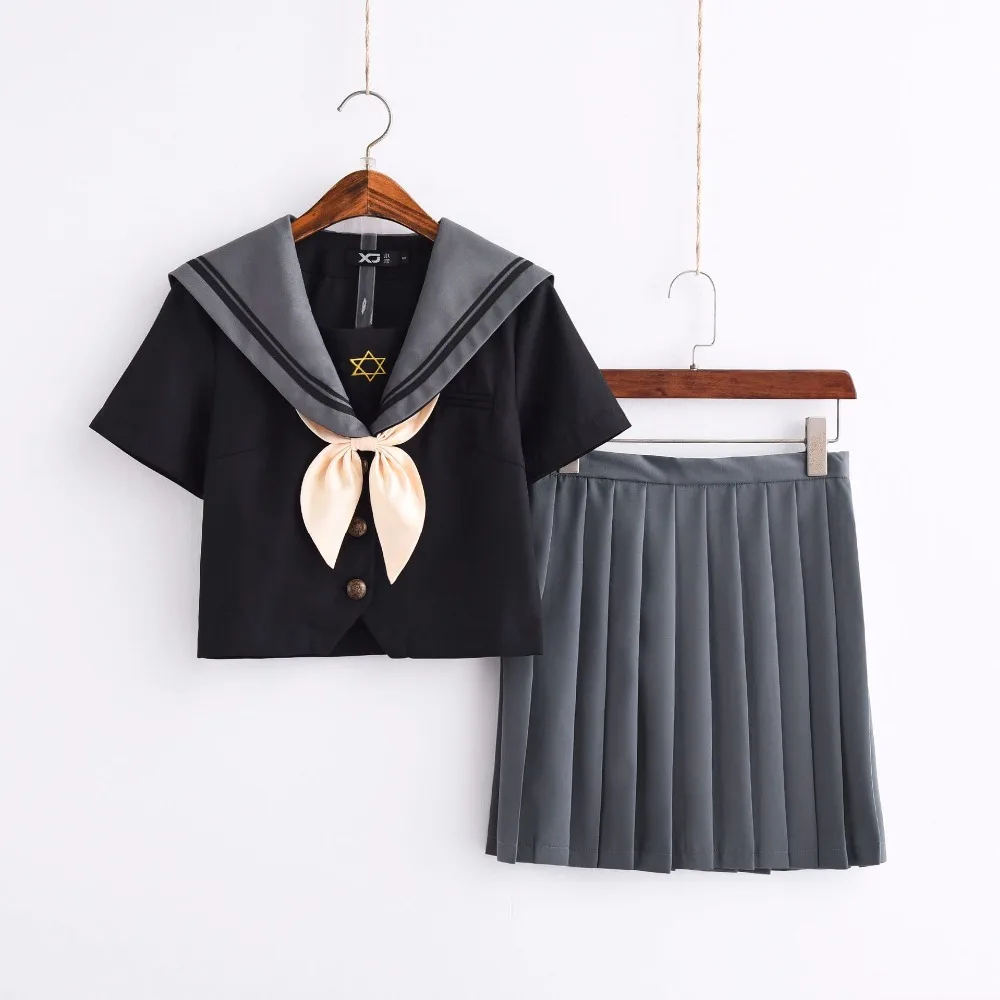 Япония обувь для девочек короткий рукав Jk костюм моряка косплэй школьная форма футболка элегантный дизайн юбка для колледжа женский компле