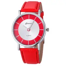 Timezone#401 Duobla бренд Geneva женские модные ретро Аналоговые кварцевые наручные часы с кожаным циферблатом