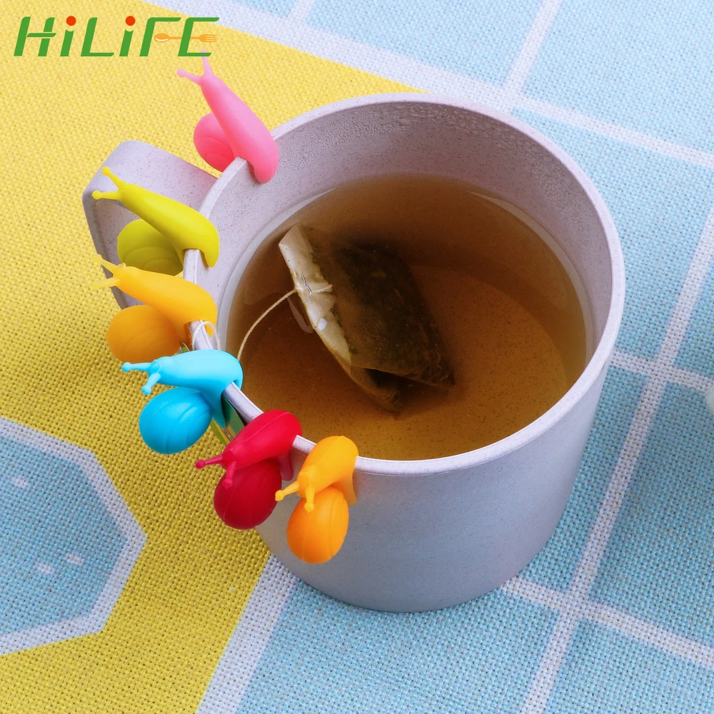 

HILIFE Mug Hanging Tool Cute Snail Shape Randome Color Tea Bag Holder Cup Silicone Tea Clips