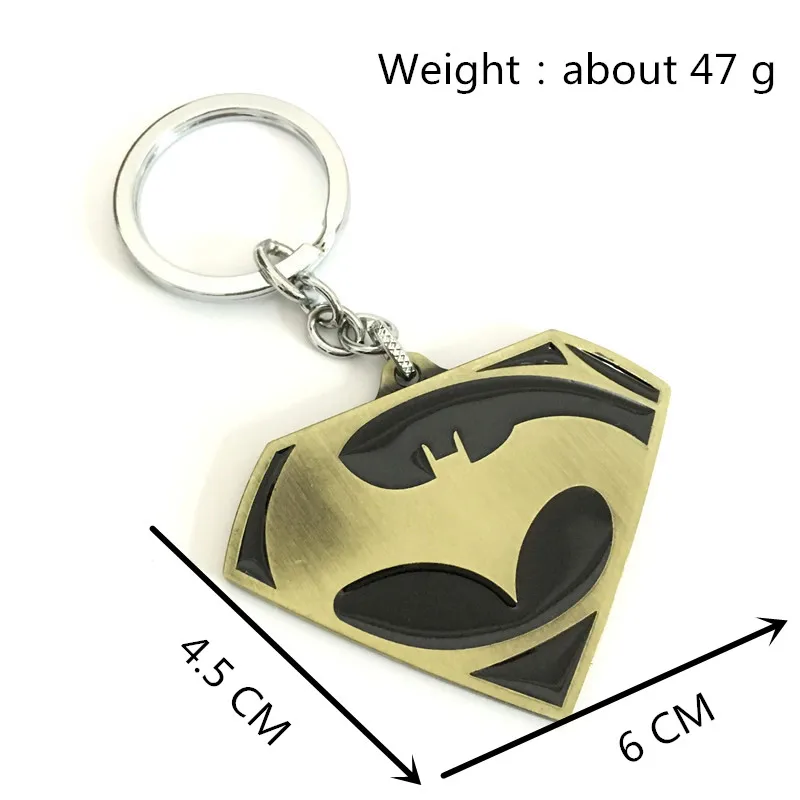 Высокое качество детских DC анимации Бэтмен и Супермен правосудие рассвет Логотип сплав брелок для ключей Llaveros из приятного сувенира брелок для ключей кольцо для Для мужчин