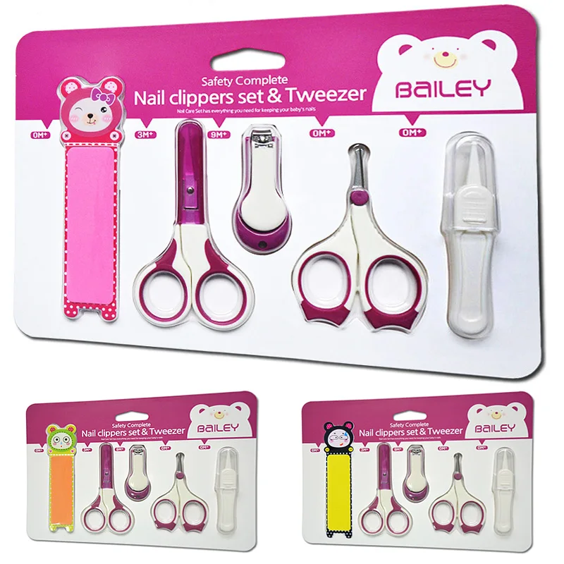 5pcs/set Baby nail scissors nail clippers Kit Child safety Security