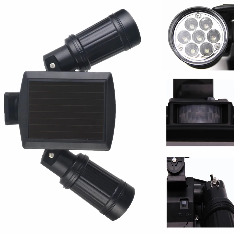 Solar Garden PIR Motion Sensor Light 14 LED Spotlights Solar Powered led Street Lights Outdoor Security Lamp Super Bright