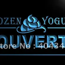 LK164-OUVERT открытое замороженный йогурт кафе светодиодный неоновый свет знак повесить знак домашнего декора ремесла
