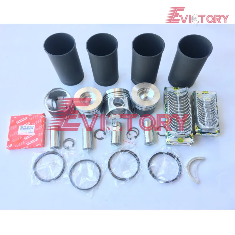 

Genuine N04C piston include piston pin clip and piston ring for Hino bus combustion chamber 59mm