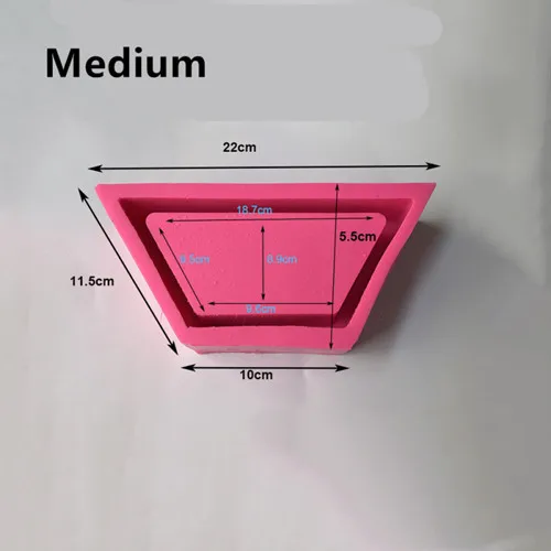 Плантатор силиконовые формы трапециевидной геометрической формы гипса цемента цветочный горшок плесень DIY бетонные ремесла растения цемента формы для ВАЗ - Цвет: Medium
