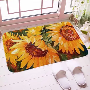 

Sunflower Doormat Digital Print Traditianal Floor Kitchen Mat Carpet Soft Bathroom Indor Mats Good Gift For Home Decor