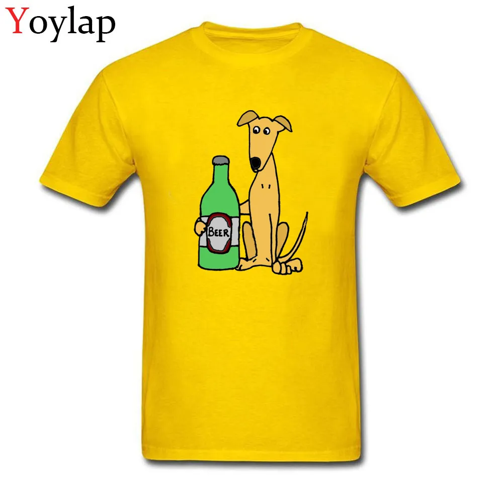 Greyhound Dog with Large Beer_yellow