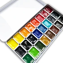 Mg& Co товары для рукоделия Acuarelas художника цвет воды пигмент 24 цвета воды Цвет профессиональный диск 0,8 мл маленькая железная коробка упаковка