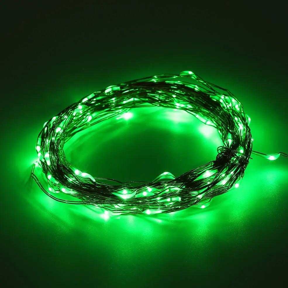 

5 PCS Solar Powered Green light 10M 100LED Copper Wire Outdoor String Fairy Light