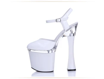 

Multicolor women's shoes cakes European and American sexy ultra high heels 19cm thick with catwalk shows waterproof sandals