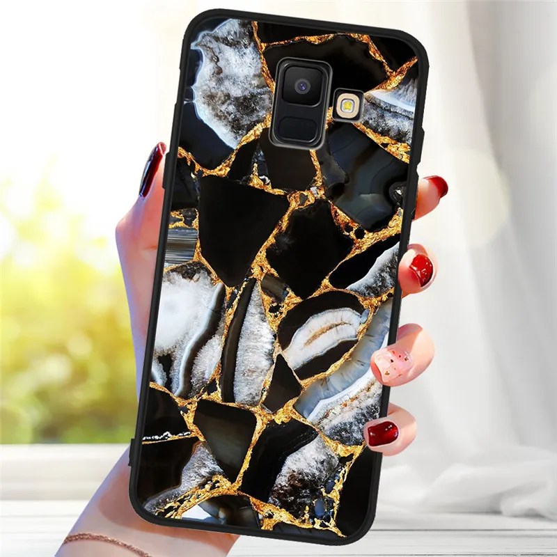 Leopard marble For Samsung Galaxy A9 A8 A7 A6 A5 A3 J3 J4 J5 J6 J8 Plus M30 A40S A10 A20E phone Case Cover Coque Etui