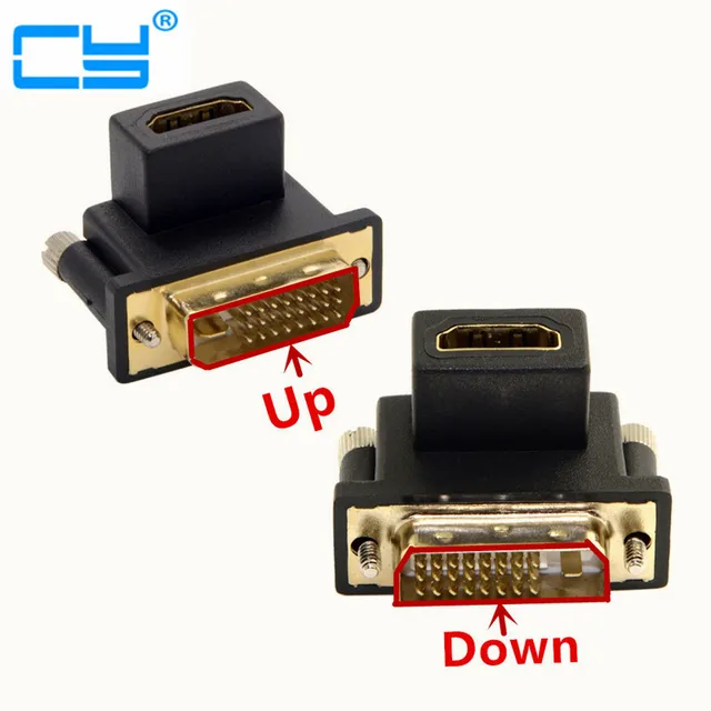 Best Price 90 Degree Up & Down Angled DVI Male to HDMI Female Swivel Adapter for Computer & HDTV & Graphics Card