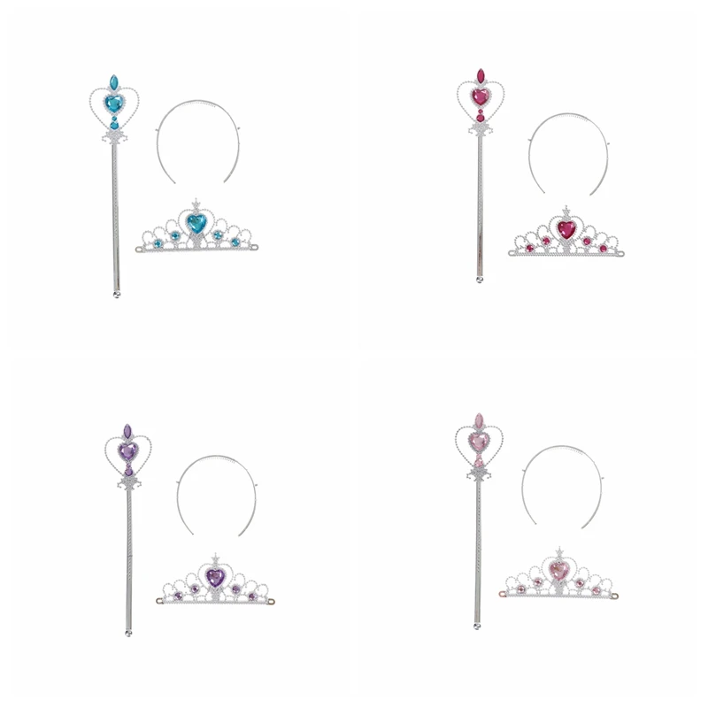 Princess Bridal Crown Crystal Tiara Hoop Headband Hair Bands Magic Wand Frozen Crown Twinkle Hair Accessories For Girls New