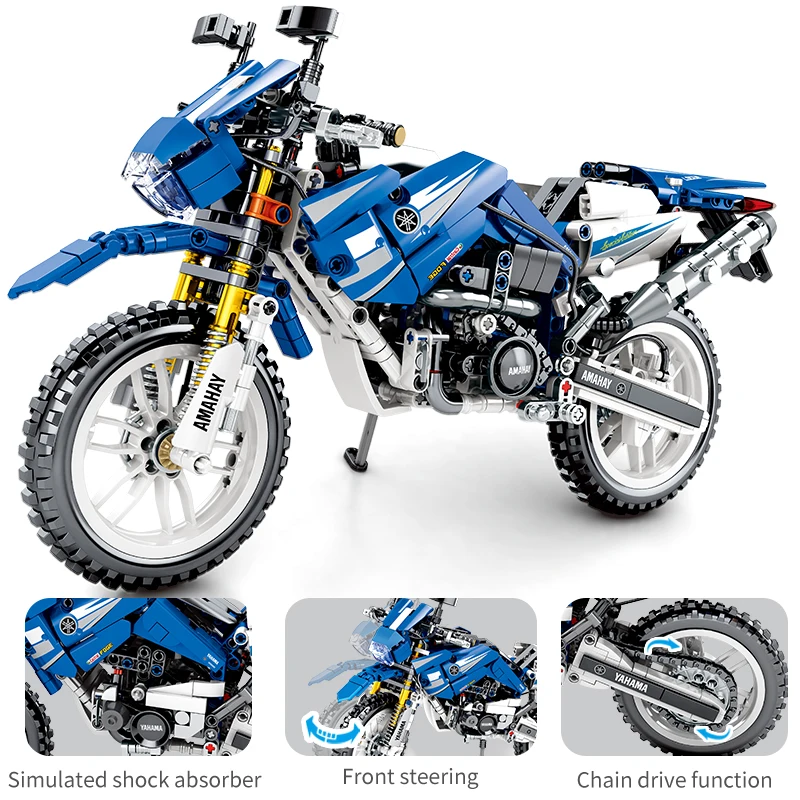 799 PCS Technic block Motorcycle Model Building Bricks Sets Compatible With LegoINGly vehicle Toys for Children Gift