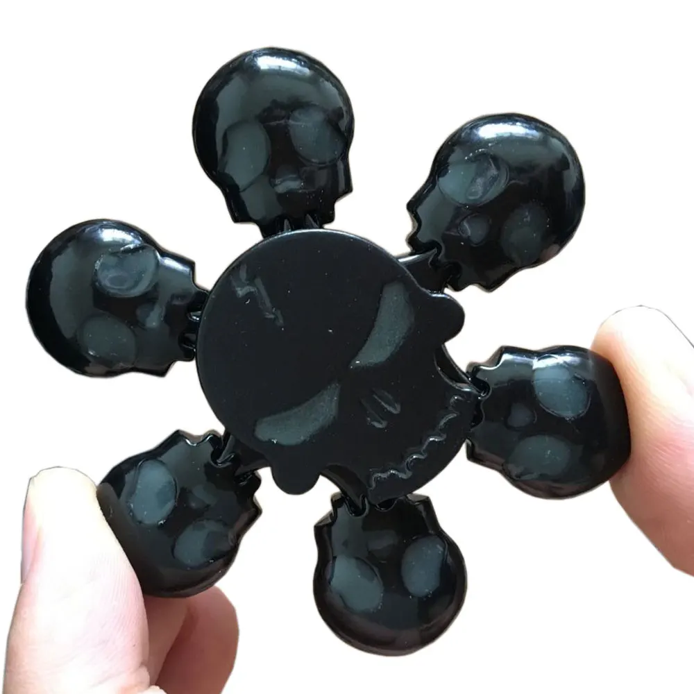 Светящиеся в темноте diweini Череп рук Spinner сплав палец игрушка ВДГ фокус стресс и
