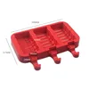 SHENHONG 4 Cavities Silicone Freezer Ice Cream candy bar Making Tool Juice Popsicle Molds Children Pop Lolly Tray Ice Cube maker ► Photo 2/6