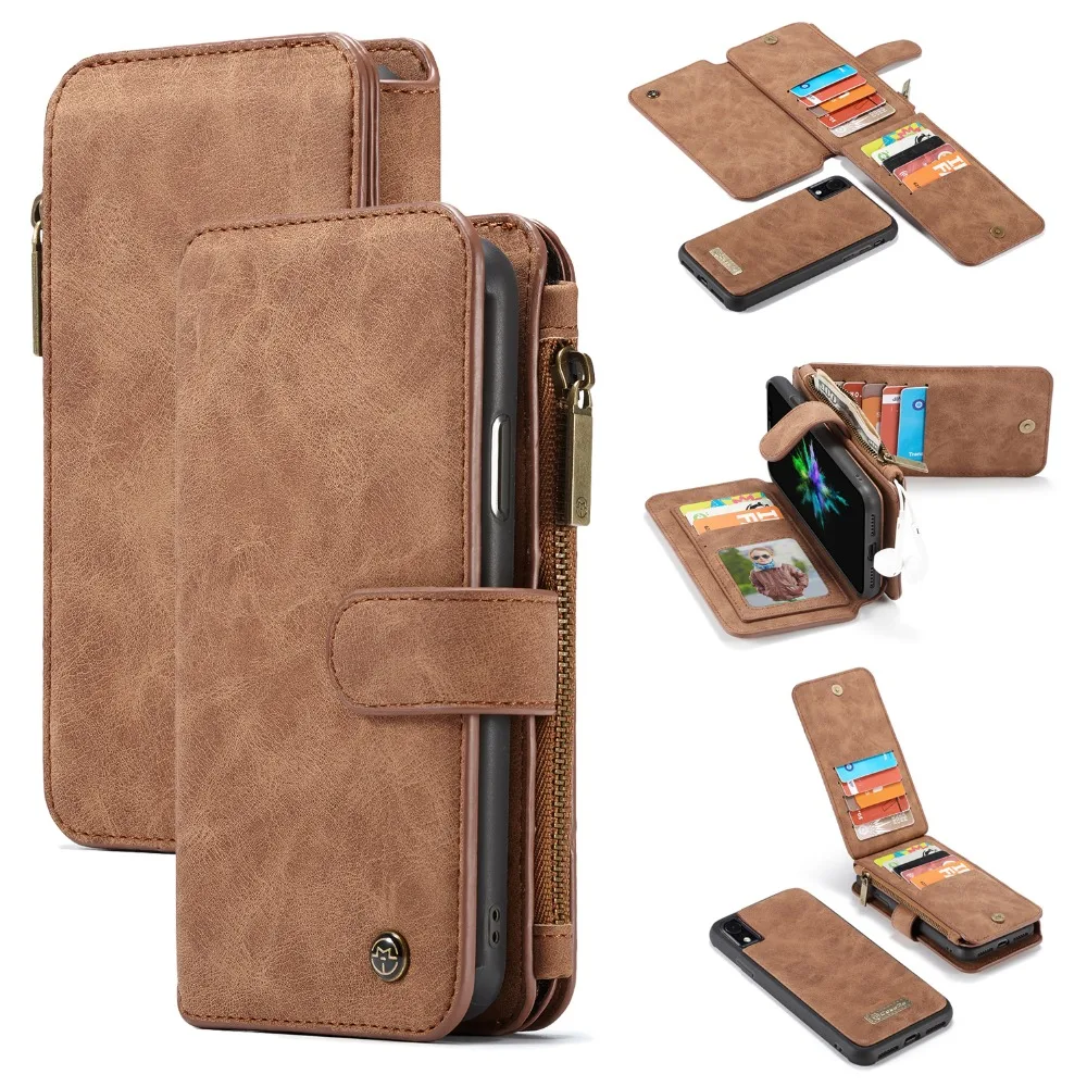 

For iPhone 11 Wallet Case 2 in 1 Detachable Folio Magnetic Leather Cover Case for iPhone XS Max iPhone XS 7 7Plus 8 6S Coque