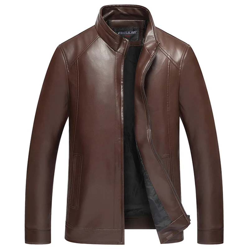 Классическая кожаная мужская куртка на весну-осень, Повседневная ветровка, тонкое студенческое пальто из искусственной кожи, мужская деловая официальная верхняя одежда, пальто