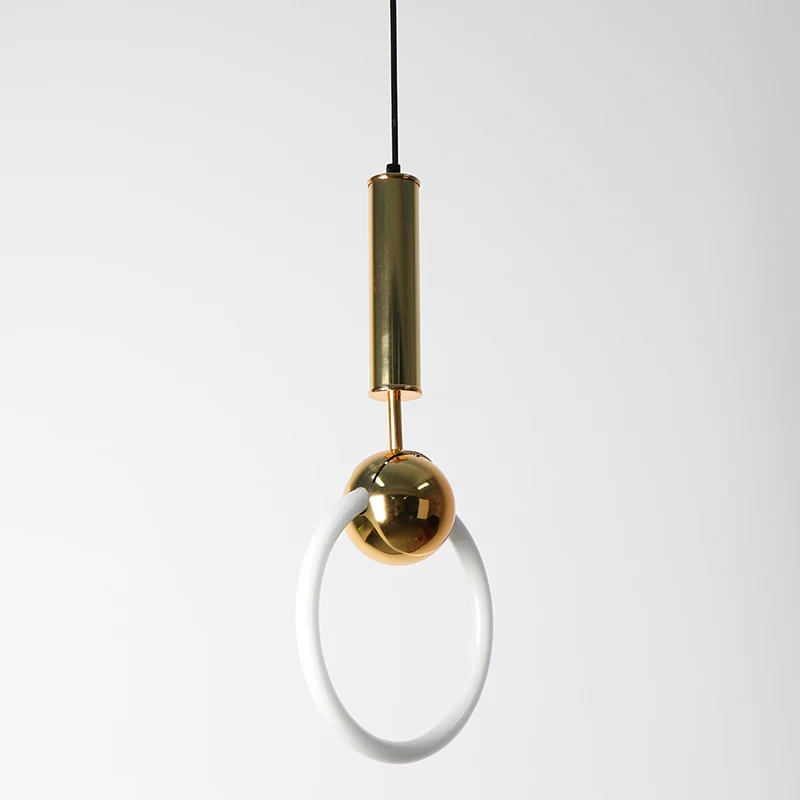  Modern Dining Room Pendant Light Gold Ring Bedroom Pendant Lamp Home Indoor Lighting Fixtures Alumi - 32886162935
