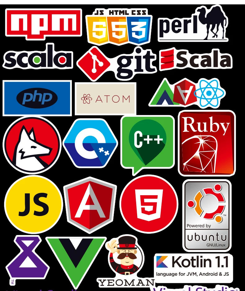 72 шт. интернет Java JS Html облако Docker Bitcoin Программирование язык приложение Логотип классная игрушка стикеры s для ноутбука автомобиля DIY стикеры
