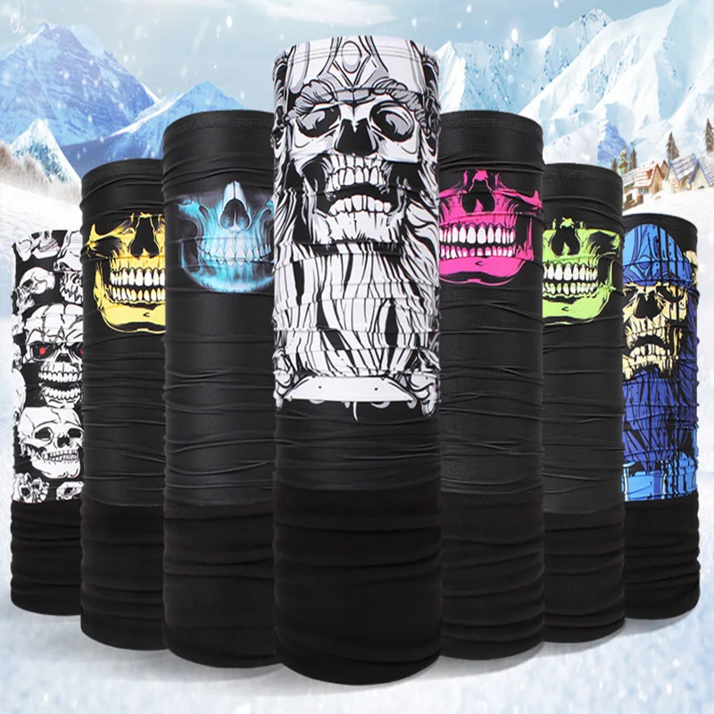

Winter Skull Bandana Neck Gaiter Camping Hiking Polar Scarf Fleece Thicken Neck Gaiter Warmer Face Mask Multifunction Headwear