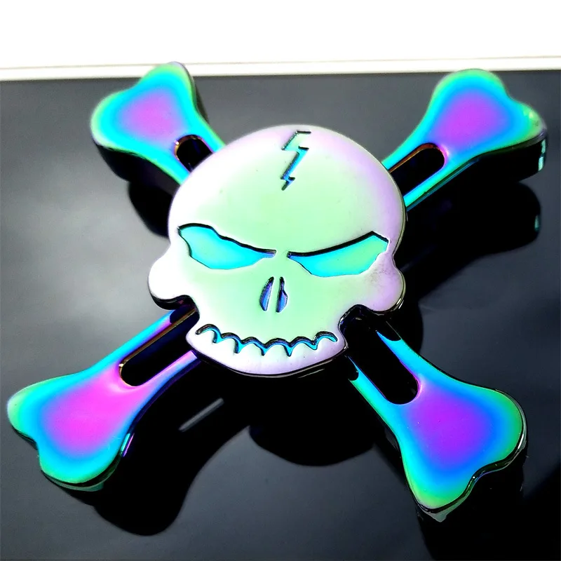 rainbow skull fidget spinner