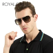 Королевская девушка мода солнцезащитные очки с большими рамами Мужские квадратные модные очки для женщин Высокое качество Ретро Солнцезащитные очки Винтаж Gafas ms035