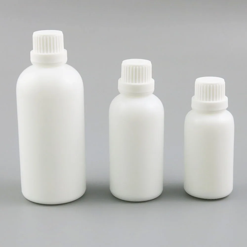 Новый Дизайн многоразового натуральный белый Стекло бутылка с подделать Кепки 30 мл 50 мл 100 мл 1 унц. белый стекло контейнеров 200 шт
