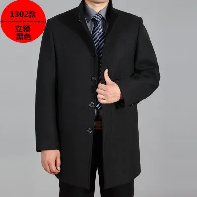 Мужской на осень-зиму шерсть верхняя одежда шерстяное пальто большие размеры утолщение средней длины плюс бархат пальто Abrigo де Лана Casaco de la