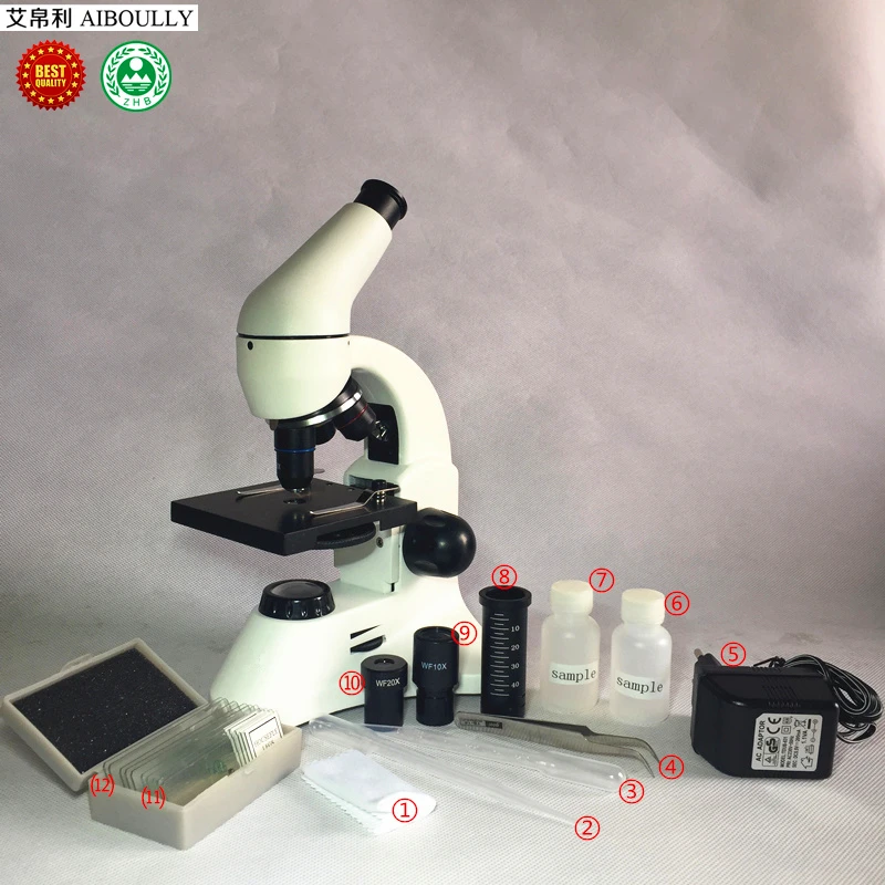  AIBOULLY 1600 Times Magnification of Scientific Experiments in Children's Microscope Animal and Pla