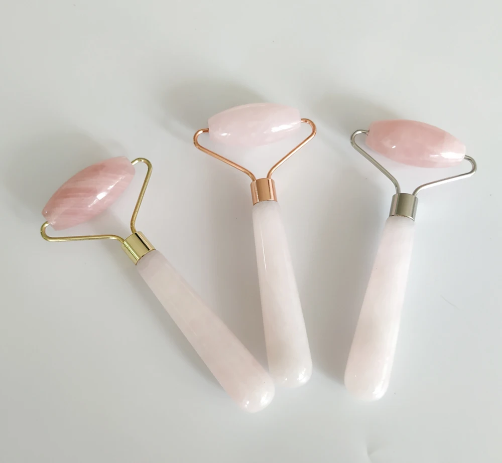 

Natural rose quartz Roller Massage tool Facial Relaxation Slimming Face Lift Anti Wrinkle Anti Cellulite Body Beauty care