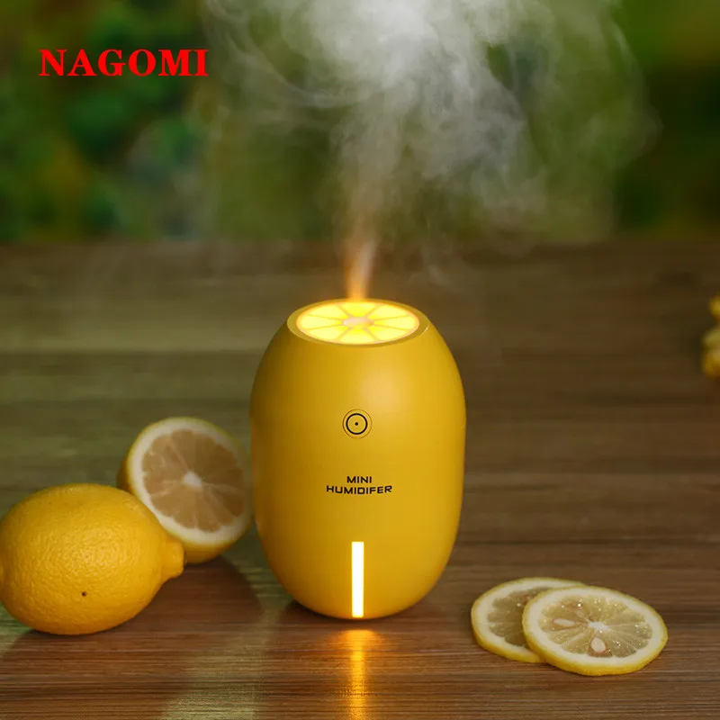 

180ML USB Electronic Ultrasonic Air Humidifier Lemon Aromatherapy Essential Oil Diffuser For Home SPA LED Night Lights