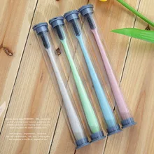 Пшеничная соломенная зубная щетка круглая трубка упаковка мягкая тонкая бамбуковая щетка с древесным углем щетка для взрослых детей зубная щетка K-888-XP