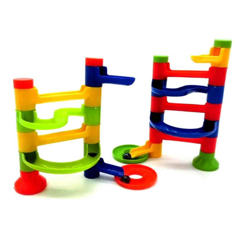 

1PC Bead Run Toys for Children Kids DIY Building Blocks Education Orbit Ball Track Run Race Game Tower Construction Toys Random
