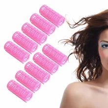 10x Herramientas de Peluquería Rizadores Rodillos Suave Grande Herramienta de Peluquería Espiral Círculo
