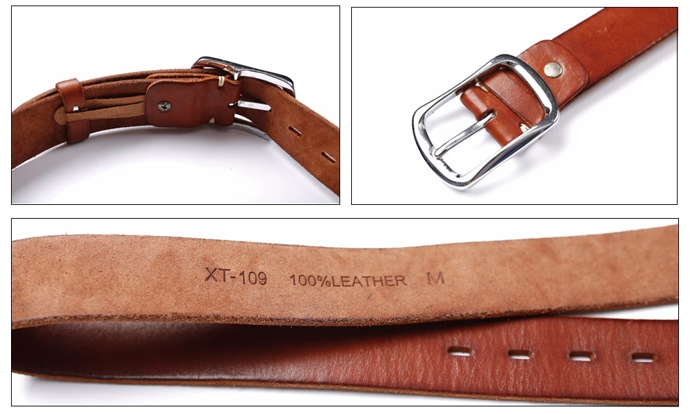 leather pin buckle belt