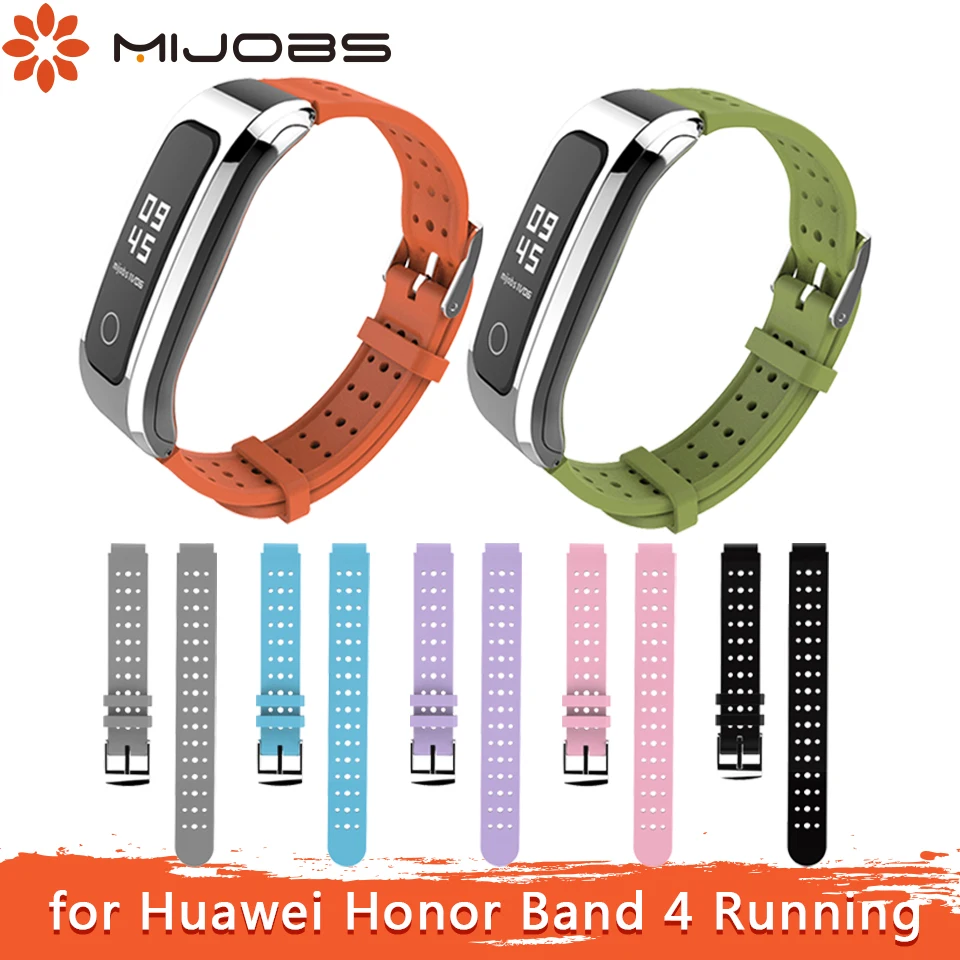 

Mijobs Silicone Wrist Strap Bracelet For Huawei Honor Band 4 Running Strap Smart Watch Bracelet TPU Wristband Smart Accessories