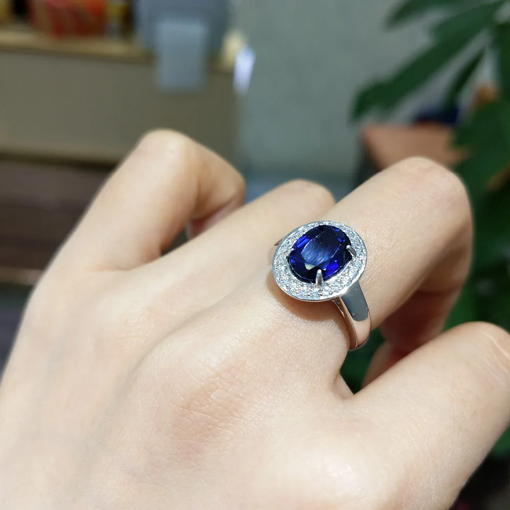 FLZB 100% натуральный идеальный сапфировый драгоценный камень ov 8*10 мм 2.7ct из