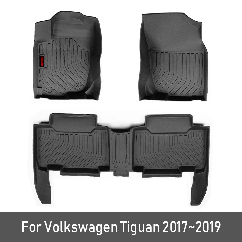 Atreus 1 комплект TPE автомобильный коврик для ног для Volkswagen Tiguan водонепроницаемый коврик для укладки багажника аксессуары - Название цвета: 1 SET