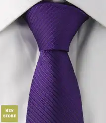 Фиолетовый однотонные Для мужчин жаккардовые тканые стройный узкий 2,5 "галстук 6,5 см галстуки Свадебная вечеринка галстук LT065
