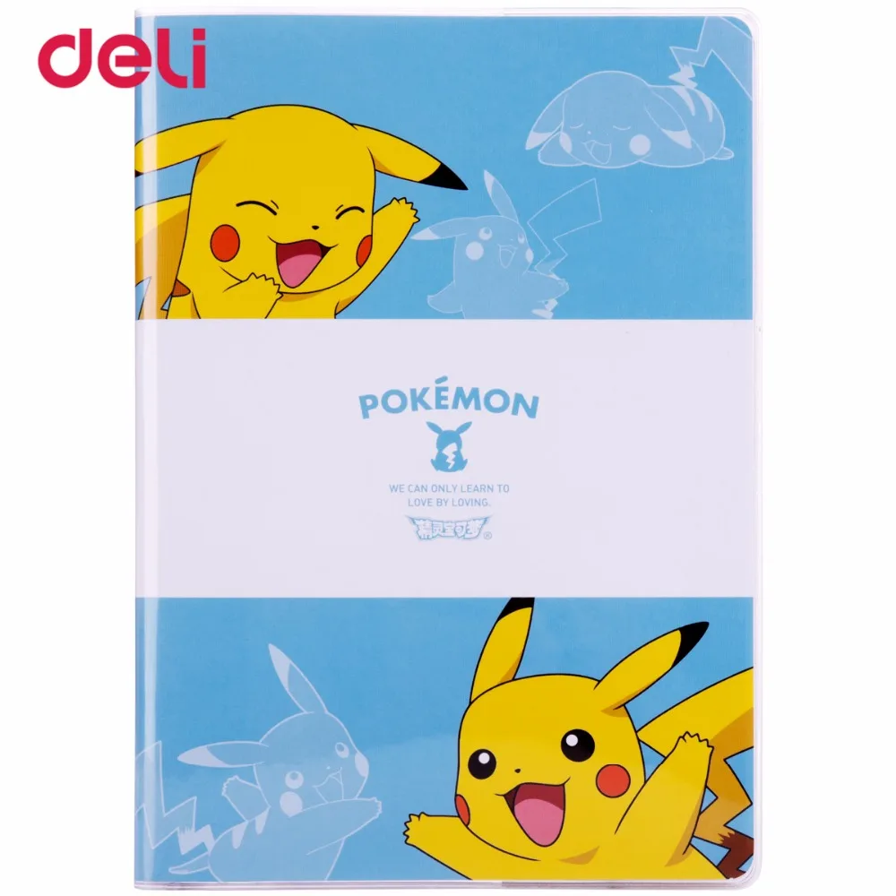 Deli pokemon cute водонепроницаемый чехол из ПВХ записная книжка pikachu журнал план kawaii